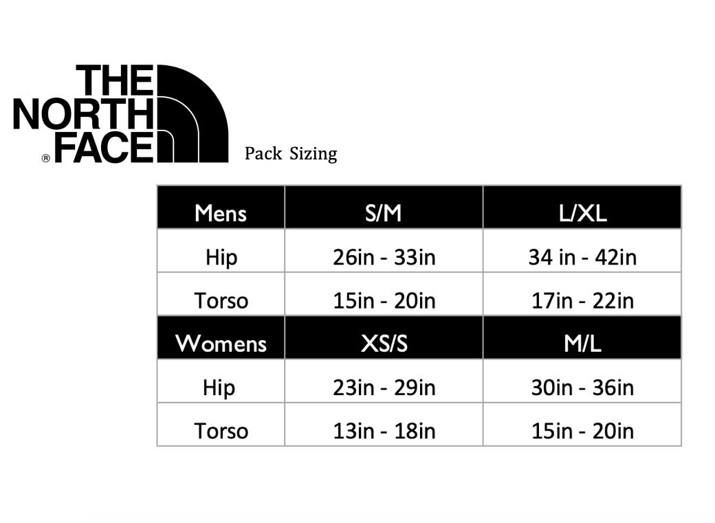 the north face women's size guide